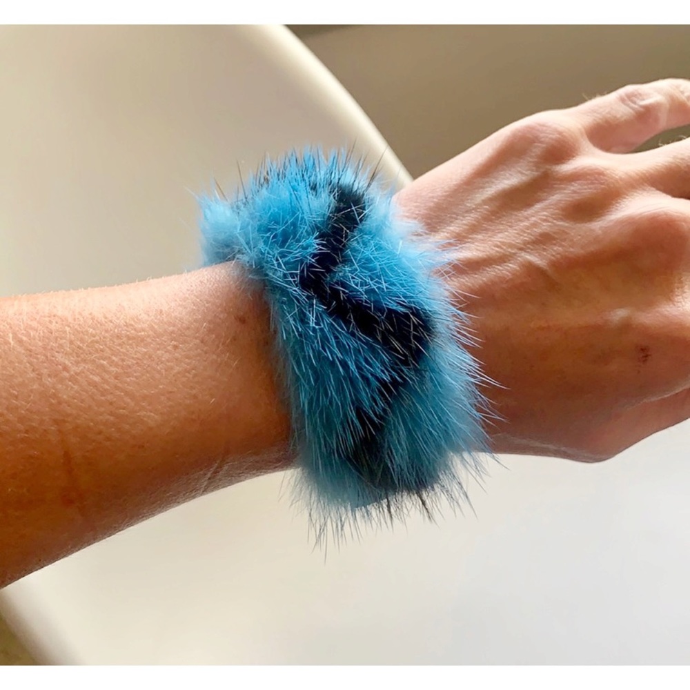 Prada Mink Fur Adjustable Bangle Cuff - Picture 2 of 9